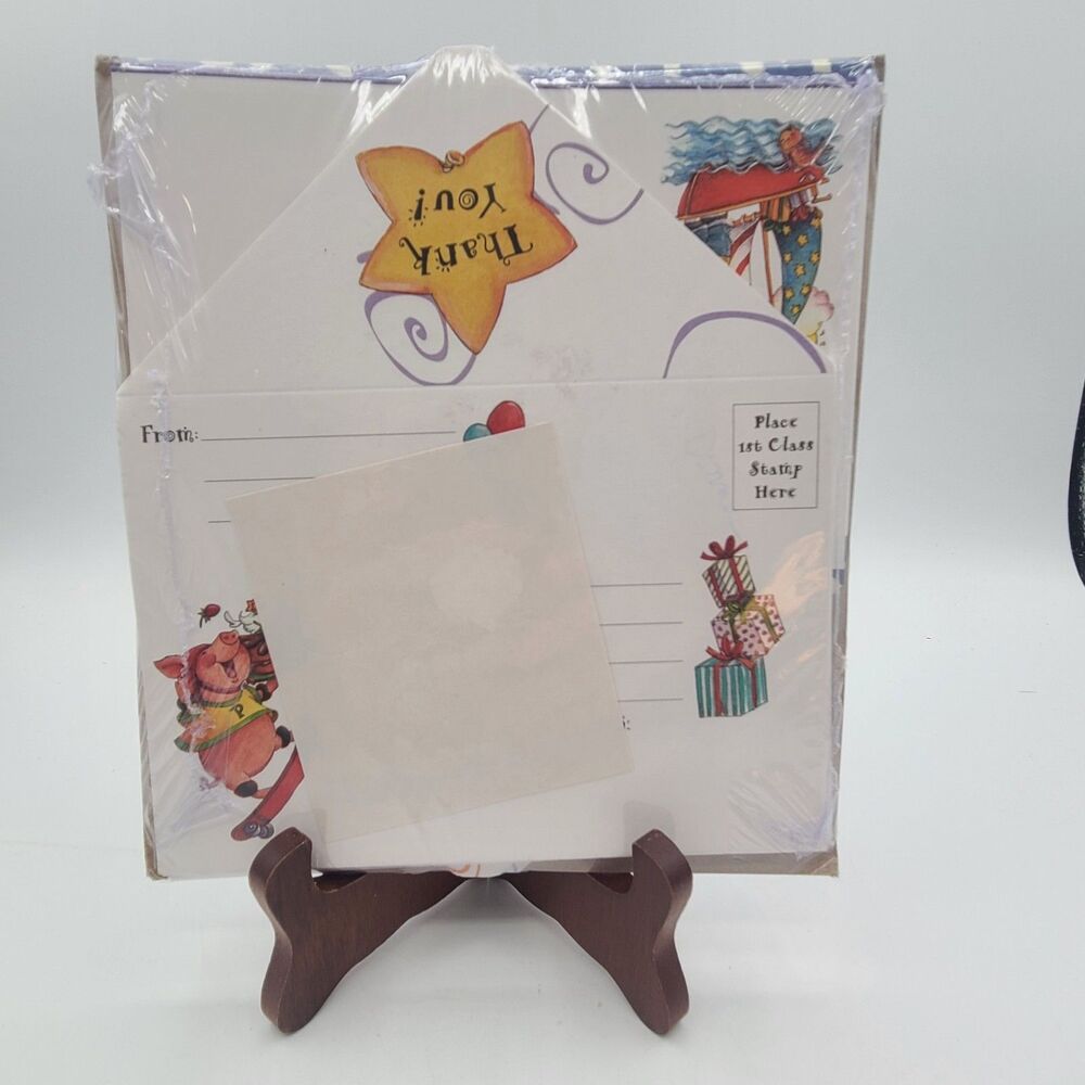 Thank You Notes 12 Fill In Cards For Kid Self Mailing Cards With Stickers New